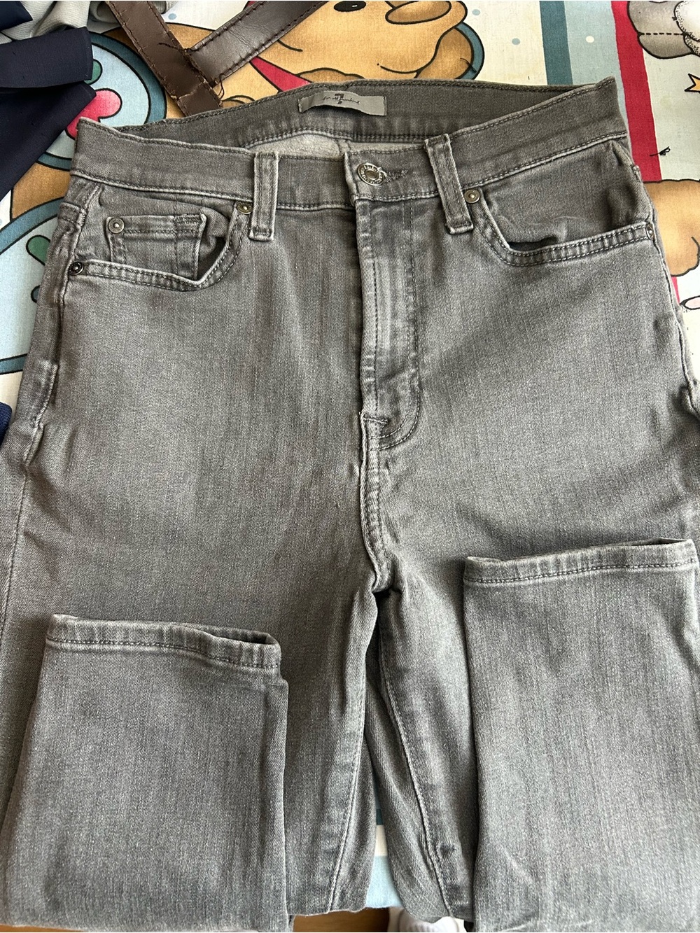 7 For All Mankind Gray Slim Straight Jeans